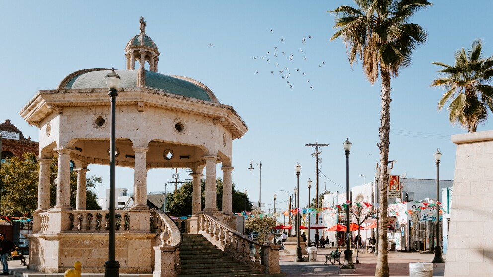 Mariachi Plaza, a gazebo, in Boyle Heights