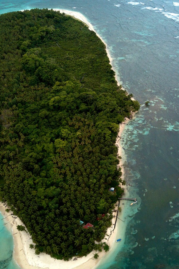 Top down view of Bocas Island.