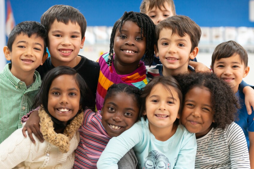 smiling diverse children